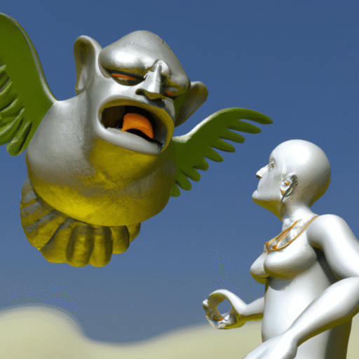 Dali golem flying above guru golgull