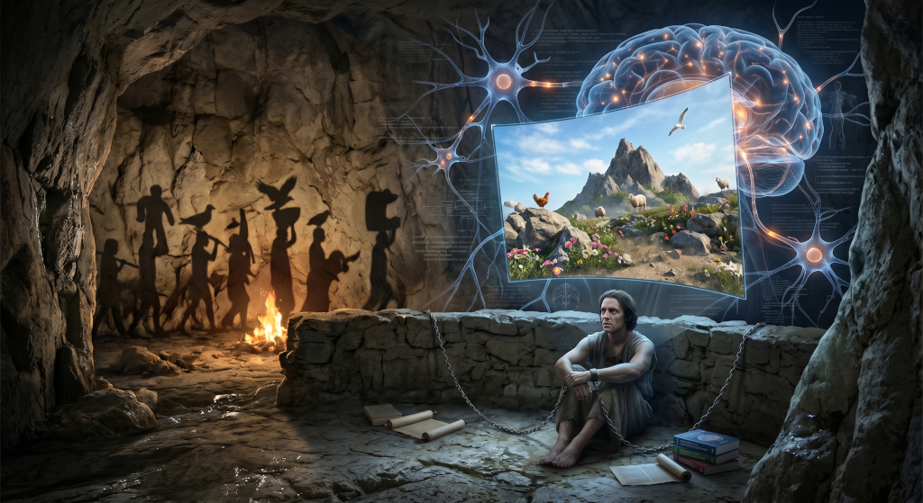 conditioned golem in Plato's cave