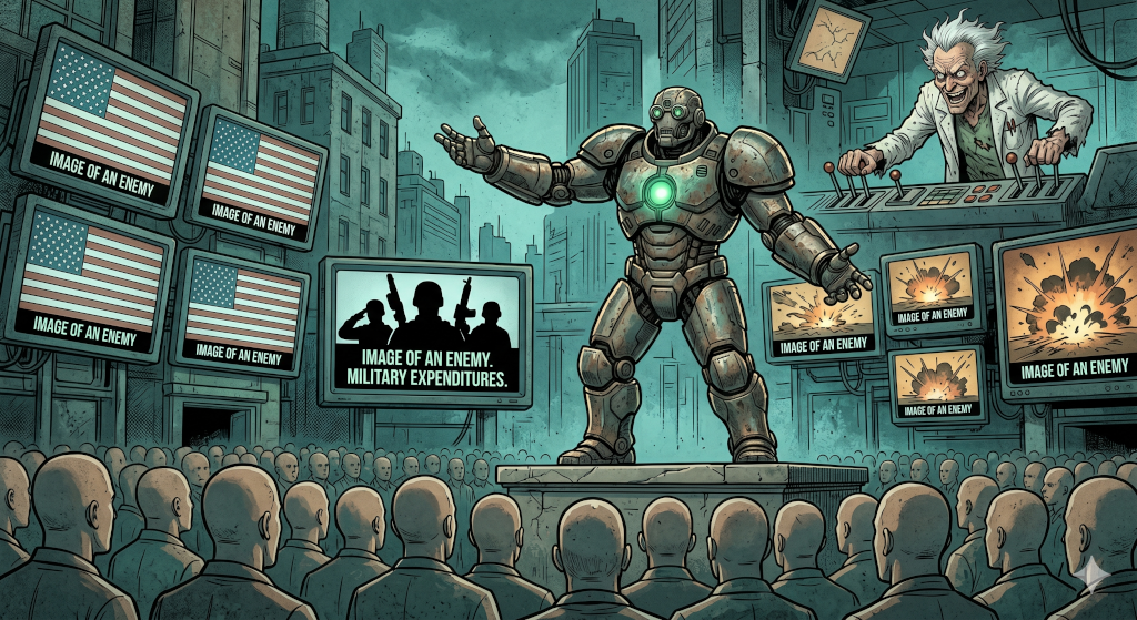 Leader programming his synthetic golem to control the herd.