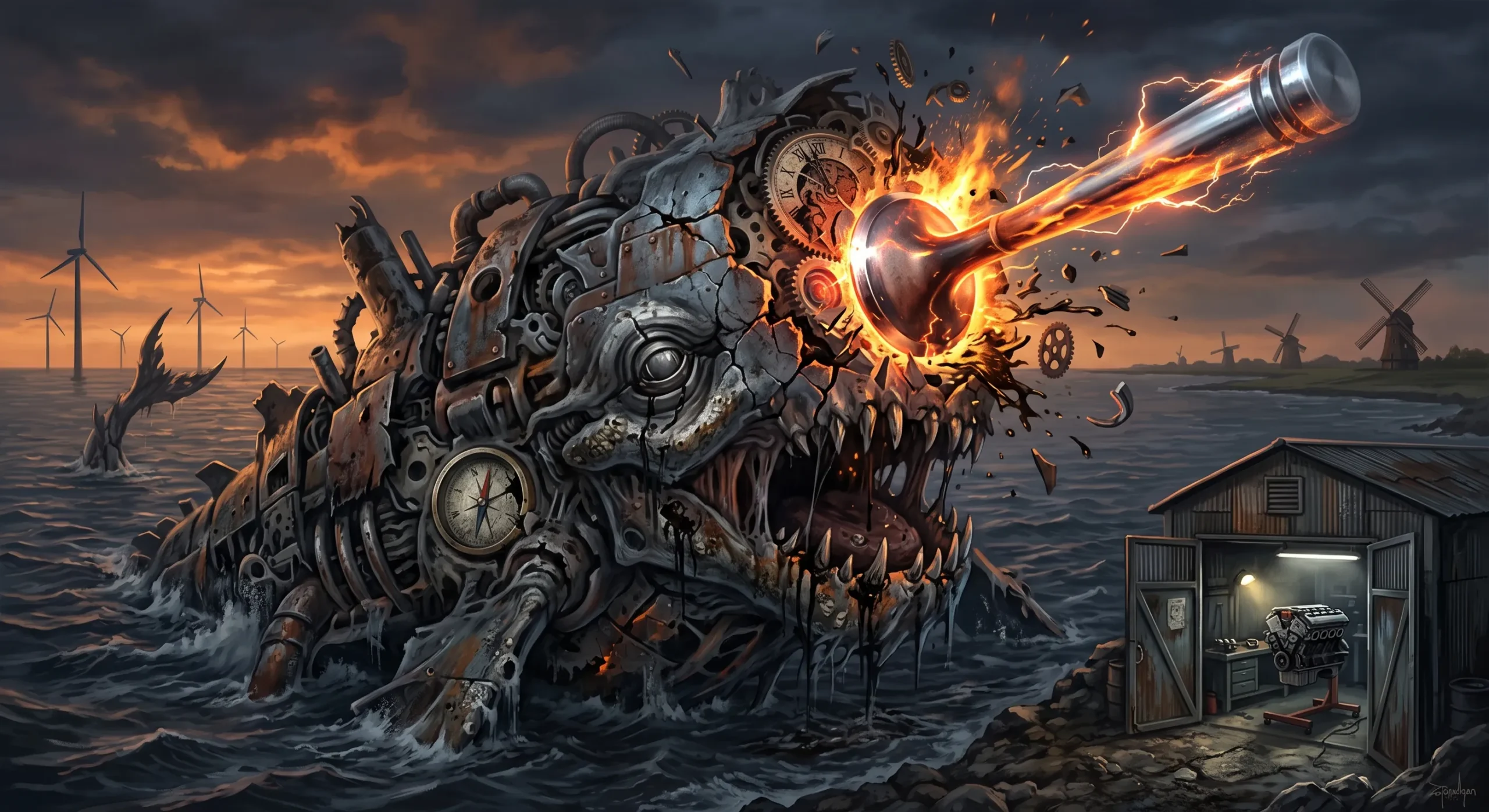 The engine detonating the Leviathan